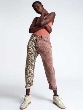 One Teaspoon Bandit Low Waist Boyfriend Animal Saga Jeans 26